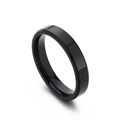 Bague minimaliste en acier inoxydable noir poli avec bords doubles biseautés pour couples - 4mm / US 5 / Noir (KR105992-WGFL)