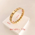 Bracciale elastico modulare dorato in acciaio inossidabile da 60mm con maglie da 9mm - J001-2 Oro Modulare