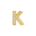 Classic 18k gold plated letter K pendant with sparkling cubic zirconia inlay - Letter K