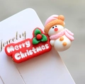 Detailed view of festive Christmas hair clip with Merry Christmas text on display card - Style 25 Christmas Hair Clip