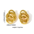 Minimalist 18K gold plated stainless steel triple hoop earrings with woven texture - Nested Double Ring Mixed Style ZY0727