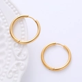 Aros redondos minimalistas de 2,5 mm en oro pulido con elegante cierre de bisagra - Oro-Estilo A Pequeño Diámetro Interior 20mm