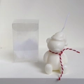 Mini cream bear Christmas candle with Santa hat and festive gift box packaging - Bear with Hat-White
