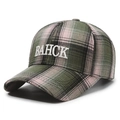 Karo-Baseballcap mit grün-rosa Schottenmuster und BAHCK-Stickerei auf der Front - Verstellbar / Hellgrün