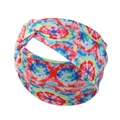 Fascia per capelli tie-dye colorata con nodo in tonalità rosso, blu e giallo - FD033 Girasole Rosso