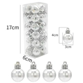 24pcs set of 3cm silver disco mirror Christmas balls with plastic reflective finish - Silver