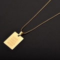 Golden rectangular nameplate necklace with Love Each Other More engraving and ball chain - LOVE EACH OTHER MORE