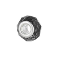 European style large hole multifaceted black crystal bead with silver metal core insert - Style 7 (Black)