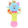 Colorful plush cat baby rattle with ribbons and soft sensory textures for infant grip - Cat (Multicolor)