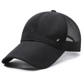 Schwarze Herren Mesh-Baseballkappe mit SPORT-Stickerei und atmungsaktivem Netz - Verstellbar / Schwarz