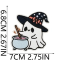 Detailed dimensions of ghost and witch hat embroidery patch for Halloween decoration - Witch Cauldron Ghost (16)