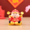 Cute Fortune God ornament holding gold ingots for prosperity and desktop decoration - Caishen Ingot Hugger