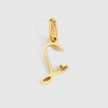 Pendentif cœur en acier inoxydable doré poli avec lettre pour création de bijoux - S