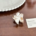 Flower shaped hair claw in coffee marble acetate resin finish for elegant styling - Flower Small Claw Clip-3.5cm