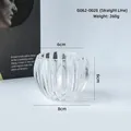 Portavelas vintage de vidrio ámbar acanalado con apertura de 6cm para decoración - Lineal grande