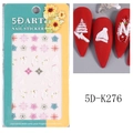 Stickers à ongles 5D flocons de neige blancs en relief sur des ongles rouge mat - 5D-K276