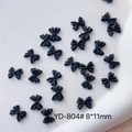 Makroansicht matter schwarzer 8x11mm Harzschleifen für professionelles Nail Art Design - 1.1cmx0.8cm / Schwarz (YD-804#)