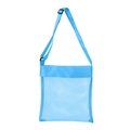 Blue mesh beach bag for kids toys with adjustable strap and large storage capacity - With Buckle / Solid Blue