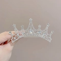 Elegant silver princess tiara hair comb with sparkling clear crystals for girls - 1# Large Rhinestone Crown Hair Comb