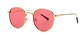 Gafas de sol redondas retro con montura dorada y lentes rosas para estilo callejero - Montura Dorada Lentes Rojas Trasparentes