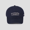 Detalle de gorra de béisbol de algodón azul marino con bordado Accomplish de alta calidad - M (56-58cm) / Azul marino