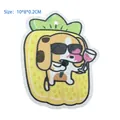 Cartoon Pineapple Dog wood pulp sponge for dishwashing, size 10x8x0.2CM, variant style - Pineapple Dog / OPP Bag + Rope