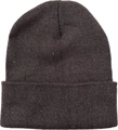 Dark charcoal ribbed knit acrylic beanie with thick cuffed brim for winter warmth - One Size(56-58cm) / Coffee