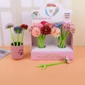 Creative daisy flower silicone gel pen with green stem and colorful blooming flower top - Small Chrysanthemum-Black Ink