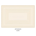 Minimalist beige geometric rectangle rug with concentric lines for a modern living room decor - Echo