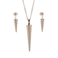 Elegant rose gold conical spiral necklace and earrings set with polished metal finish - Rose Gold (KS140218-K)