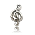 Antique silver treble clef music note pendant bead charm for DIY jewelry making - 1pc Musical Note Bead