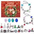 Weihnachts DIY Armband Set mit bunten Perlen und festlichen Anhängern in Silber - Rotes Rentier Blindbox M-08