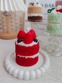 Macro shot of red velvet strawberry cake candle with lifelike blueberry decorations - Strawberry Cake