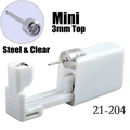 Disposable ear piercing gun with 3mm steel and clear crystal stud earrings - 3mm Steel & Clear