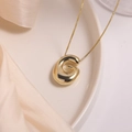 Polished 18K gold plated bubble letter G pendant necklace with fine box chain - Letter G (Single Pendant)