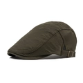 Army green breathable duckbill cap with camo texture and adjustable metal buckle strap - Army Green