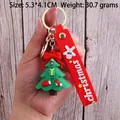 Christmas tree PVC keychain with red ribbon and branded wrist strap for bags - Christmas Tree-8