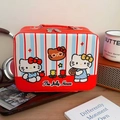 Rode Hello Kitty make-uptas met Jolly House print en handige bovenhandgreep - Gestreepte Kat