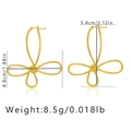 Detail showing dimensions of 18K gold plated bow-shaped coil stud earrings - KE0416