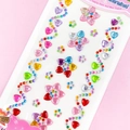 Colorful gemstone stickers in heart and star shapes with pink card packaging - Curve Heart Gems