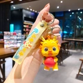 Schattige gele fruit draak baby sleutelhanger voor jaar van de draak met siliconen band - B392-2 Appel