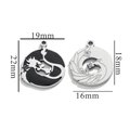 Pendentifs dragon et phénix plaqués or 18 carats pour couples avec cristal et dimensions - Argent-S13 Dragon et Phénix