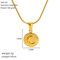 Detail of 18K gold plated moon pendant showing dimensions 15x12mm and 45cm chain length - Crescent Moon Style (SP613G)
