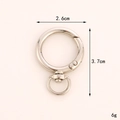 Silver zinc alloy spring O-ring with swivel lobster clasp, 3.7cm height and 2.6cm diameter - C380 D-Shape Spring Ring Clasp / Silver