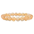 8mm natural yellow crystal tiger eye bead bracelet with elastic cord for men and women - Citrine