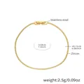 Bracelet tennis délicat en acier doré avec chaîne de 18 cm et incrustation de zircon brillant - Vert / 18cm