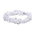 Macro view of clear irregular crystal beads on a handmade stretch beaded bracelet - White Crystal