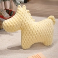 Pale yellow plush pony pillow with waffle texture in a cozy home setting - 60x45cm / Light Yellow