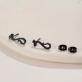 Unique black dragon-shaped stainless steel stud earrings for women with s-curve design - Crown Snake / Black