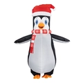 Inflatable penguin costume with red Santa hat and snowflake scarf for Christmas parties - Christmas Scarf Penguin / One Size